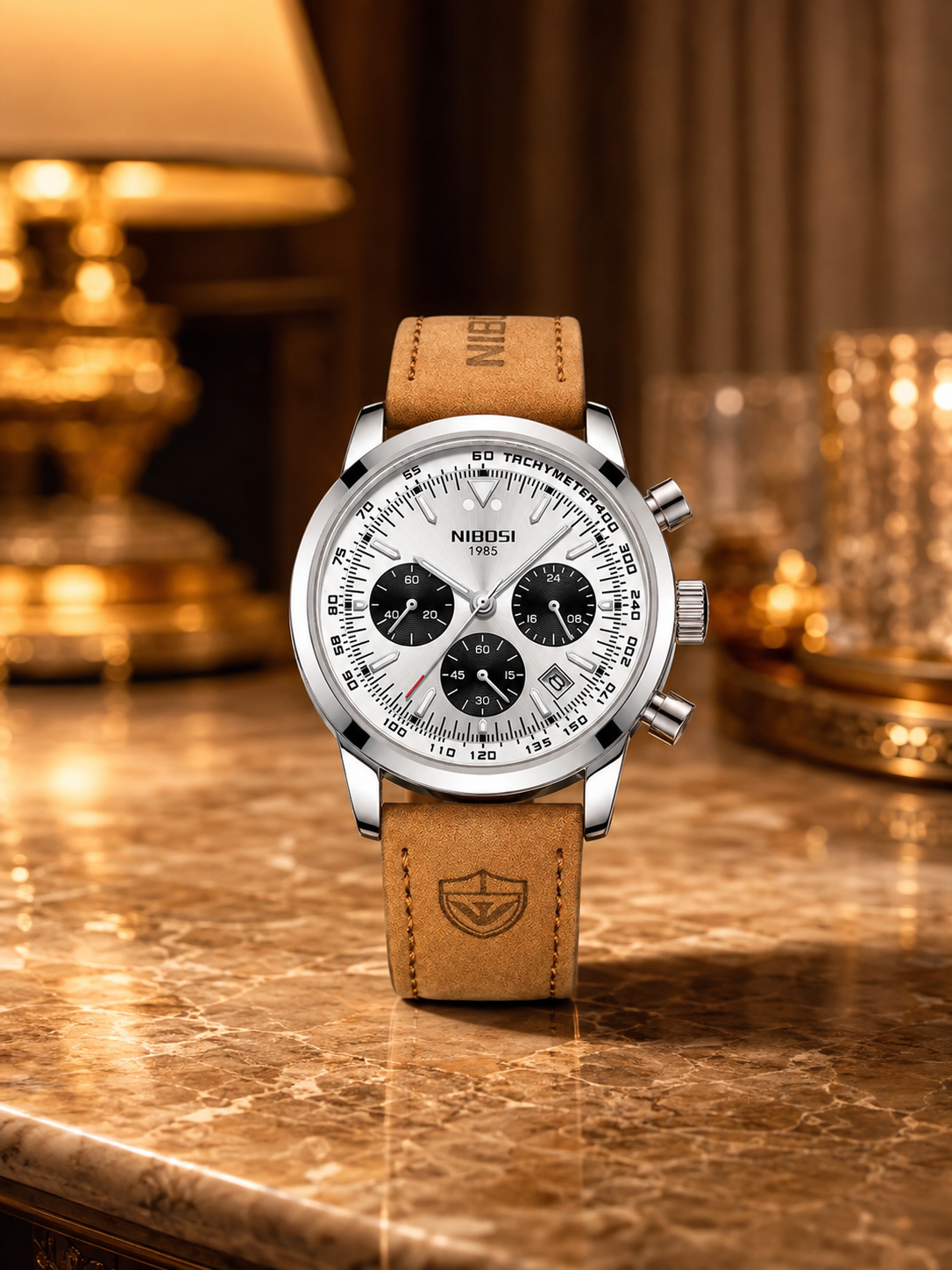 Relógios Masculinos Nibosi com Pulseira de Couro