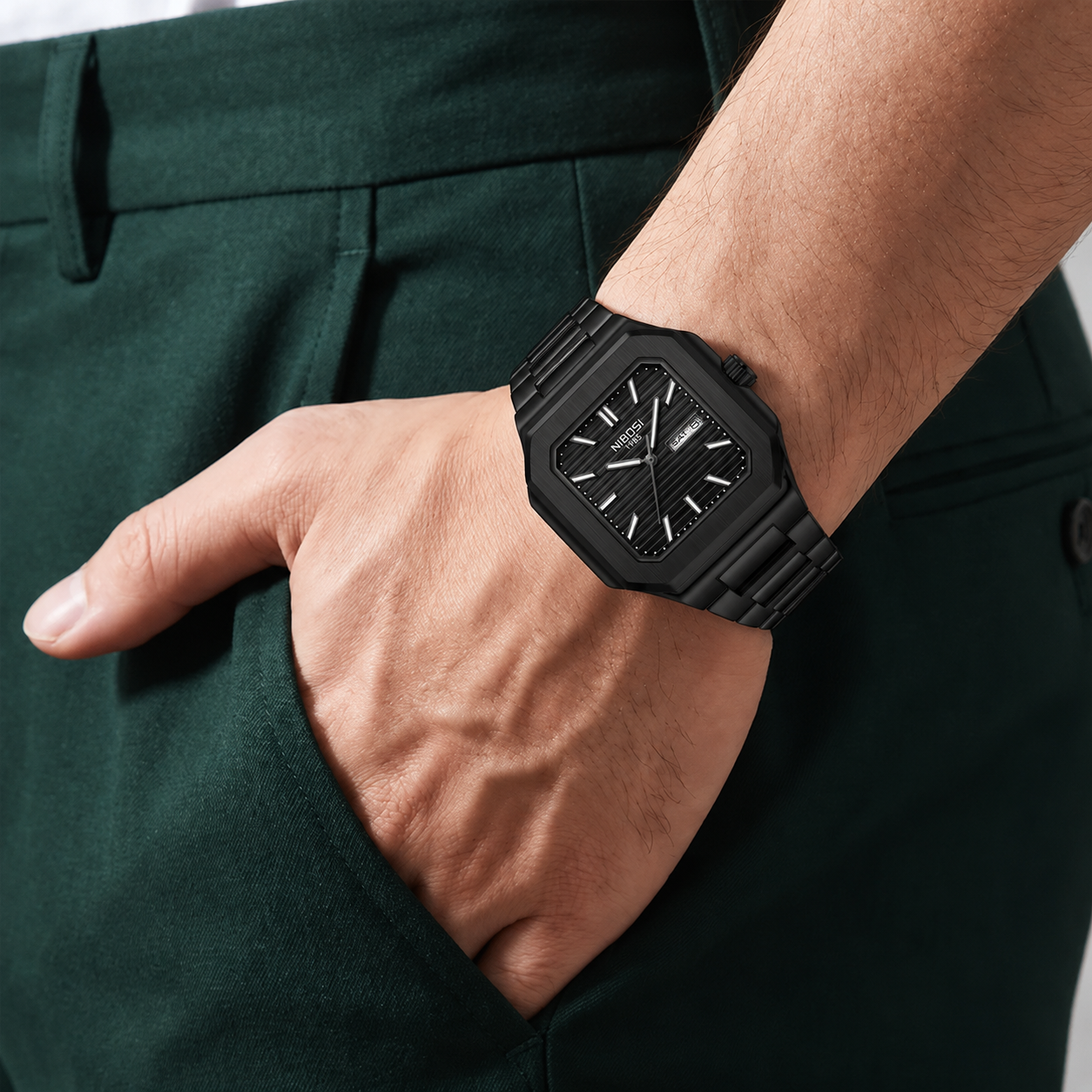 Relógio Masculino Nibosi Deluxe Preto