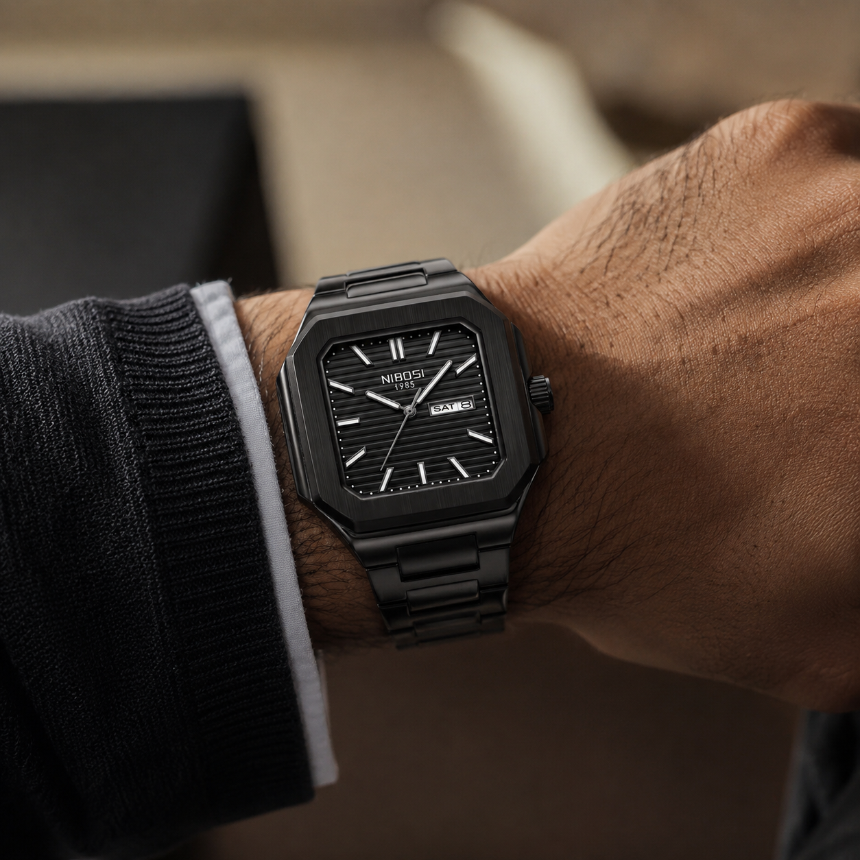 Relógio Masculino Nibosi Deluxe Preto